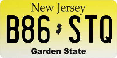 NJ license plate B86STQ