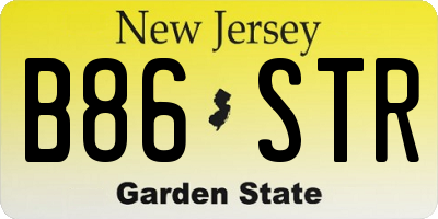 NJ license plate B86STR