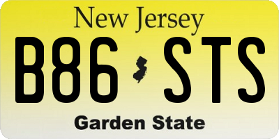 NJ license plate B86STS