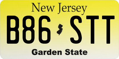 NJ license plate B86STT
