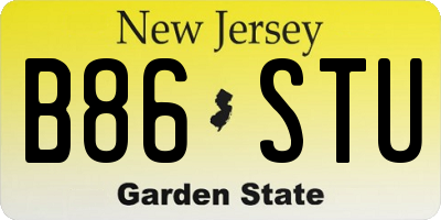 NJ license plate B86STU