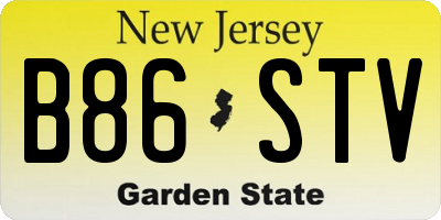 NJ license plate B86STV