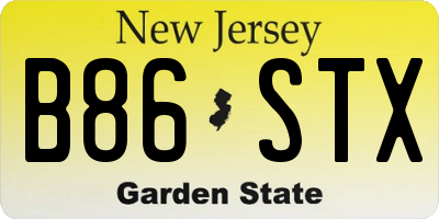 NJ license plate B86STX