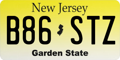 NJ license plate B86STZ