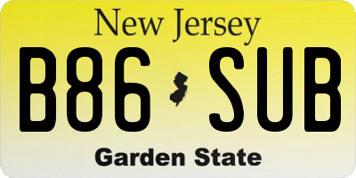 NJ license plate B86SUB