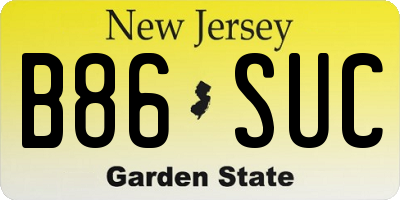 NJ license plate B86SUC