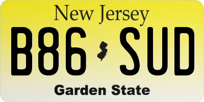 NJ license plate B86SUD