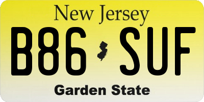 NJ license plate B86SUF