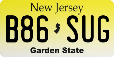 NJ license plate B86SUG