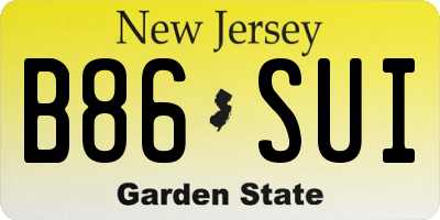 NJ license plate B86SUI
