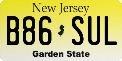 NJ license plate B86SUL