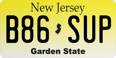NJ license plate B86SUP