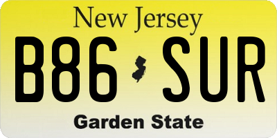 NJ license plate B86SUR