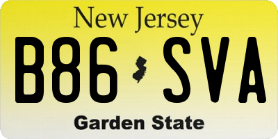 NJ license plate B86SVA