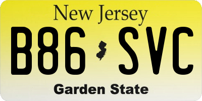 NJ license plate B86SVC