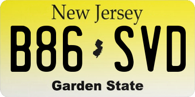 NJ license plate B86SVD