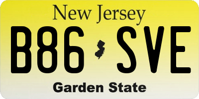 NJ license plate B86SVE