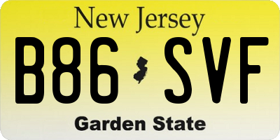 NJ license plate B86SVF