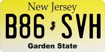 NJ license plate B86SVH