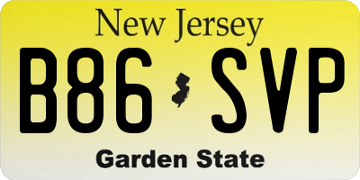 NJ license plate B86SVP