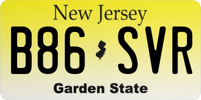 NJ license plate B86SVR
