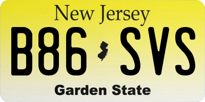 NJ license plate B86SVS