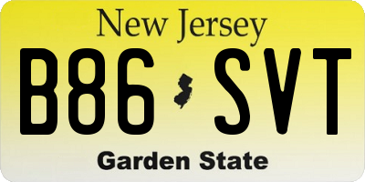 NJ license plate B86SVT