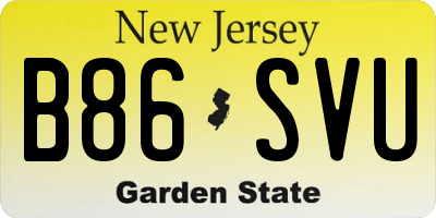 NJ license plate B86SVU