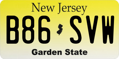 NJ license plate B86SVW