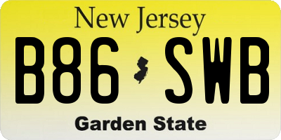 NJ license plate B86SWB