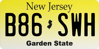 NJ license plate B86SWH