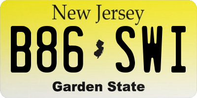 NJ license plate B86SWI