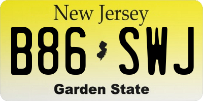 NJ license plate B86SWJ