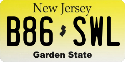 NJ license plate B86SWL