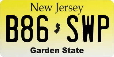 NJ license plate B86SWP