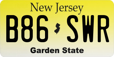 NJ license plate B86SWR
