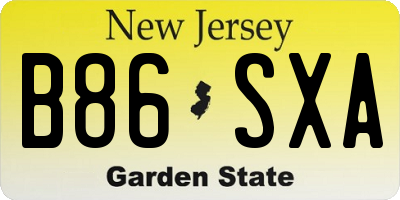 NJ license plate B86SXA