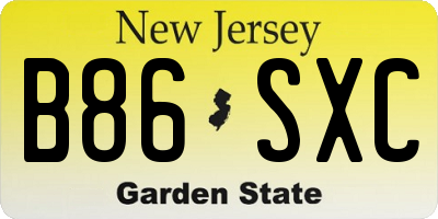 NJ license plate B86SXC