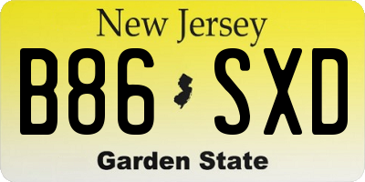 NJ license plate B86SXD