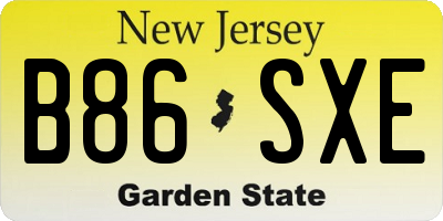 NJ license plate B86SXE