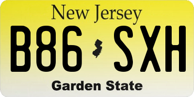 NJ license plate B86SXH