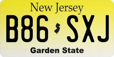 NJ license plate B86SXJ