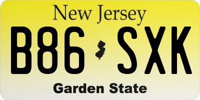 NJ license plate B86SXK