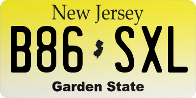 NJ license plate B86SXL