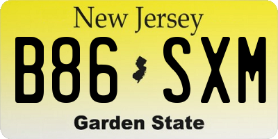 NJ license plate B86SXM