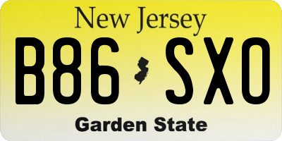NJ license plate B86SXO