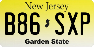 NJ license plate B86SXP