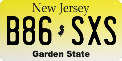 NJ license plate B86SXS
