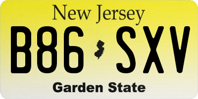 NJ license plate B86SXV