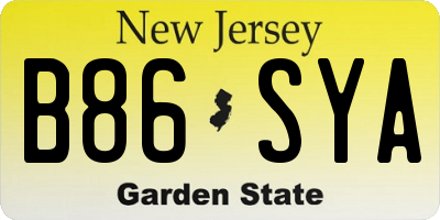 NJ license plate B86SYA